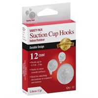 60ct Combo Suction Cup Hooks