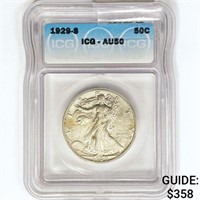 1929-S Walking Liberty Half Dollar ICG AU50