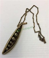 Vintage mid-century brutalist solid brass peas in