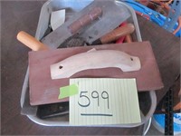 Assorted concrete tools and