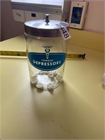Glass Depressors jar with lid
