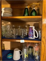 content of cabinet- glasses, ect
