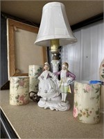3 Battery Operated Candles &  Table Lamp 13"