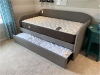 TWIN TRUNDLE BED W/2 MATTRESSES