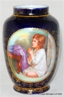 Continental Vase The Child Samuel at Prayer