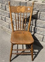 LOVELY ANTIQUE PREESSED BACK CHAIR