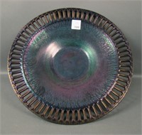 US Glass Blk Amethyst # 8076 Open Works Chop Plate