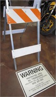 Metal Warning Sign & Caution Stand