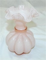 Vintage Fenton Dusty Rose Pink Ruffled Edge Vase