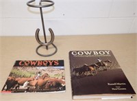Cowboy / Western Books & Horsehoe Towel Holder