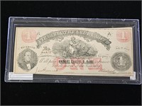 1862 Virginia Treasury Note $1