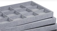 High Quality Grey Velvet Plain 12 slot tray