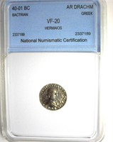 40-01 BC Hermaios NNC VF20 AR Drachm