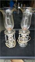 Pair of Crystal Prism Boudoir Lamps