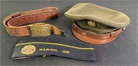 Military Enlistment Visor Belt American Legion Hat