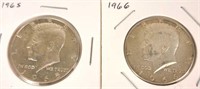 1965 & 1966 Kennedy Half Dollars
