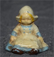 Antique Painted Lead Dutch Girl Miniature Figure
