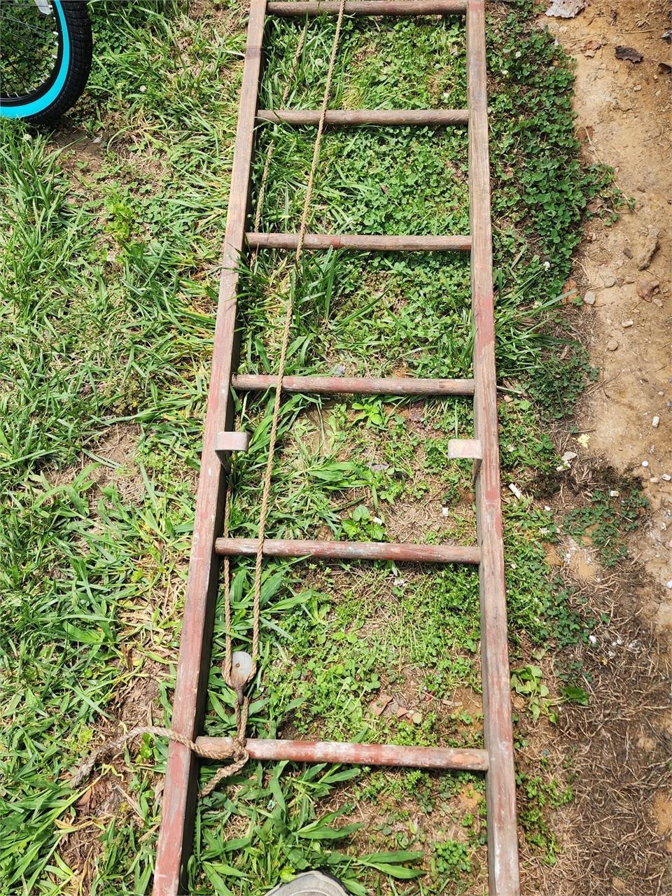 Vintage wooder rung ladder