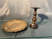 Wallace Silver Plate & Candle Holder