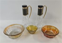 Vintage Pyrex Coffee Carafes and Colored Bowls