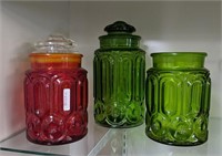 Orange and Green Moon Star Decorative Jars