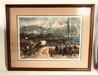 1887 Civil War Battle Art Print Framed