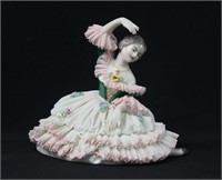Dresden Porcelain Lace Small Figurine