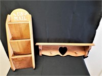 Small Wood Shelf & US Mail Holder-Organizer