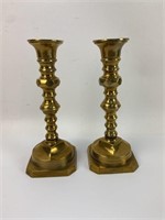 Pair China Brass candle sticks, marked on base.