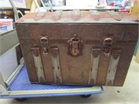 Great old trunk; would look great chalk painted;
