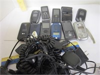 Lot of cell phones & chargers