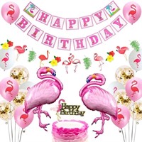 Sealed- Pink Flamingo Birthday Party Decorations