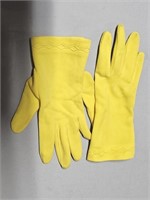 Women's Vintage Gloves Mod Sunny Yellow Nylon