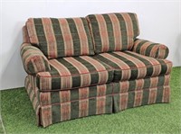 GREEN STRIPED LOVESEAT - VERY CLEAN-BARRYMORE