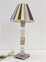 COLORFUL GLASS TABLE LAMP - 20.75" TALL-WORKS