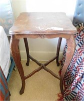Mahogany end table and two twin headboards
