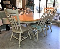 Blonde Wood Shabby Dining Table