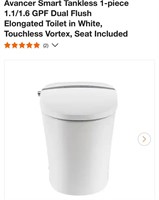 Avancer Smart Tankless Toilet in White