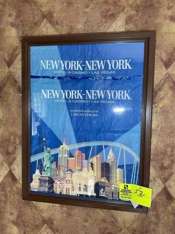 NY NY framed poster 17 in wide 22 in tall