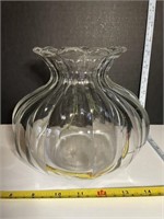 Vintage Hand Blown Thick Pressed Glass Vase
