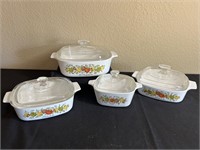 4 Stacking Spice of Life Corning Ware Dishes