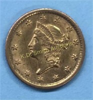 1853O $1.00 Gold Liberty