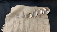 Set of 6 heavy silver plated serving flatware