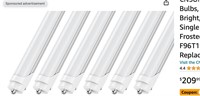 CNSUNWAY LIGHTING 8FT LED Bulbs, 6-pack