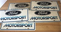 LOT OF (5) FORD MOTORSPORTS LICENSE PLATES