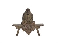 Chinese Bronze Sitting Monk Buddha Statue