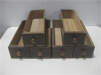 Six 16.25"x 5"x 3" Vtg Sewing Machine Drawers See