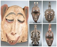 5 West African style masks. 20th century.