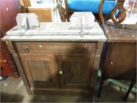 MARBLE-TOP COMMODE  17X32X38
