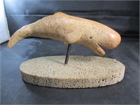 Carved Whale on Base